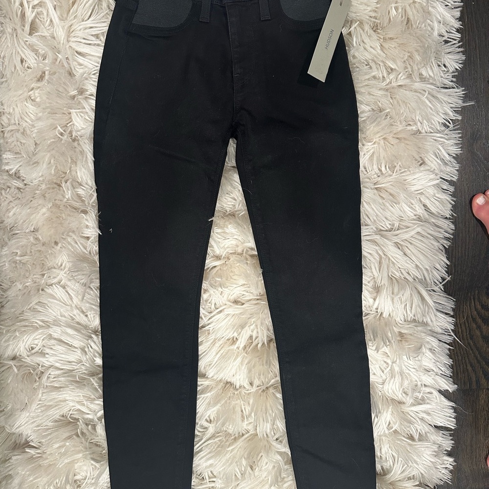 Hudson Jeans Black Mid-Rise Skinny